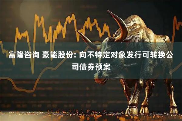 富隆咨询 豪能股份: 向不特定对象发行可转换公司债券预案